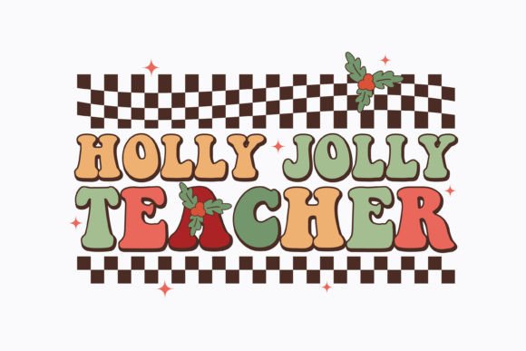 Christmas Holly Jolly Teacher Retro Svg Review